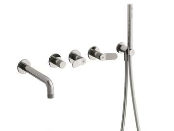 EAST SIDE CRIES165 - Wall-mounted bathtub set with diverter with hand shower by CRISTINA Rubinetterie - view 2